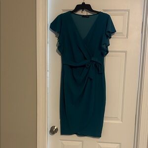Elegant Teal Wrap Dress